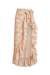 Saia Ruffle Estampa Paisley Verde