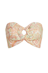 Bustier Cropped Estampa Paisley Verde