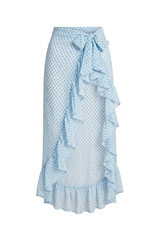 Saia Ruffle Estampa Ciel Bleu