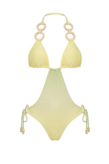 Body Majorelle Estampa Degradê Verde Amarelo