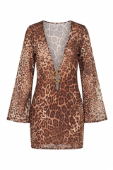 Vestido Sixty Short Estampa Onça - Empress Brasil Nacional