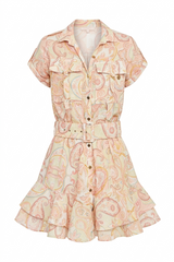 Vestido Trench Curto Estampa Paisley Verde - Empress Brasil Nacional