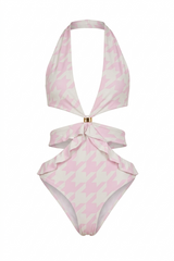 Body Amelie Estampa Pied de Poule Rosa - Empress Brasil Nacional