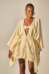 Quimono Voil Estampa Degradê Amarelo - Empress Brasil Nacional