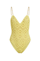 Body Lily Renda Amarelo
