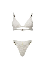 Biquíni Laila Textura Floral Off White