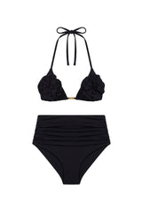 Biquini Lisa Textura Flat Preto