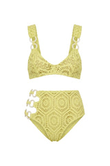 Biquini Sloane Renda Amarelo