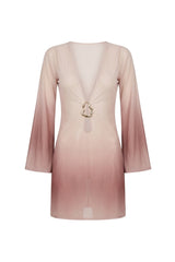 Vestido Sixty Short Estampa Degradê Nude
