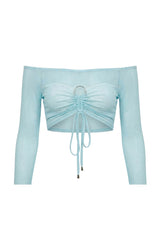 Top Tule Estampa Degradê Verde