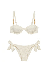 Biquíni Agatha Textura Floral Off White