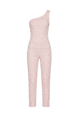 Macacão Eloisa Textura Tweed Rosa