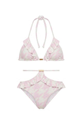 Biquini Cindy Estampa Pied de Poule Rosa
