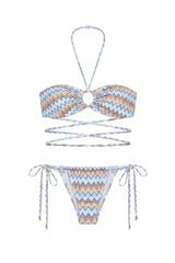 Biquini Danielle Estampa Chevron Azul - Empress Brasil Nacional