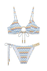 Biquini Bellini Estampa Chevron Azul - Empress Brasil Nacional