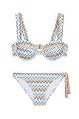 Biquini Bouche Estampa Chevron Azul - Empress Brasil Nacional