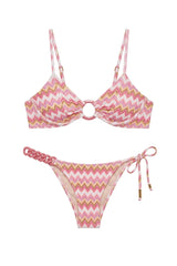 Biquini Bellini Estampa Chevron Rosa - Empress Brasil Nacional