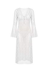 Vestido Sixty Longo Rede Off White
