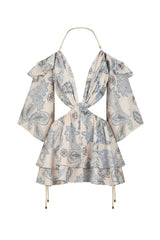 Vestido Alex Estampa Paisley Azul