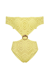 Body Elle Renda Amarelo