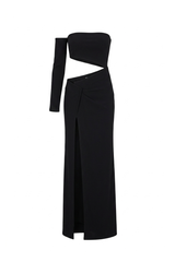 Vestido Tommy Textura Flat Preto
