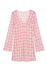 Vestido Sixty Curto Estampa Retrô Pink - Empress Brasil Nacional