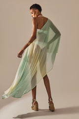 Kaftan Kaia Estampa Degradê Verde Amarelo