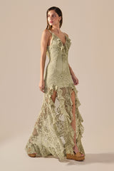Vestido Martha Renda Pistache