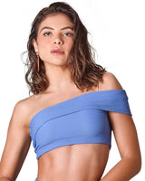 Biquini Off Shoulder Textura Azul - Empress Brasil Nacional