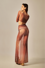 Top Tule Estampa Degradê Bronze - Empress Brasil Nacional