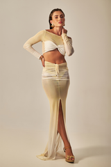 Saia Tule Estampa Degradê Amarelo - Empress Brasil Nacional