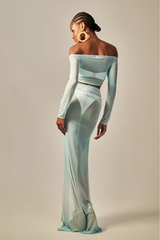 Top Tule Estampa Degradê Verde - Empress Brasil Nacional