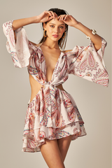 Vestido Alex Estampa Paisley Rosa - Empress Brasil Nacional