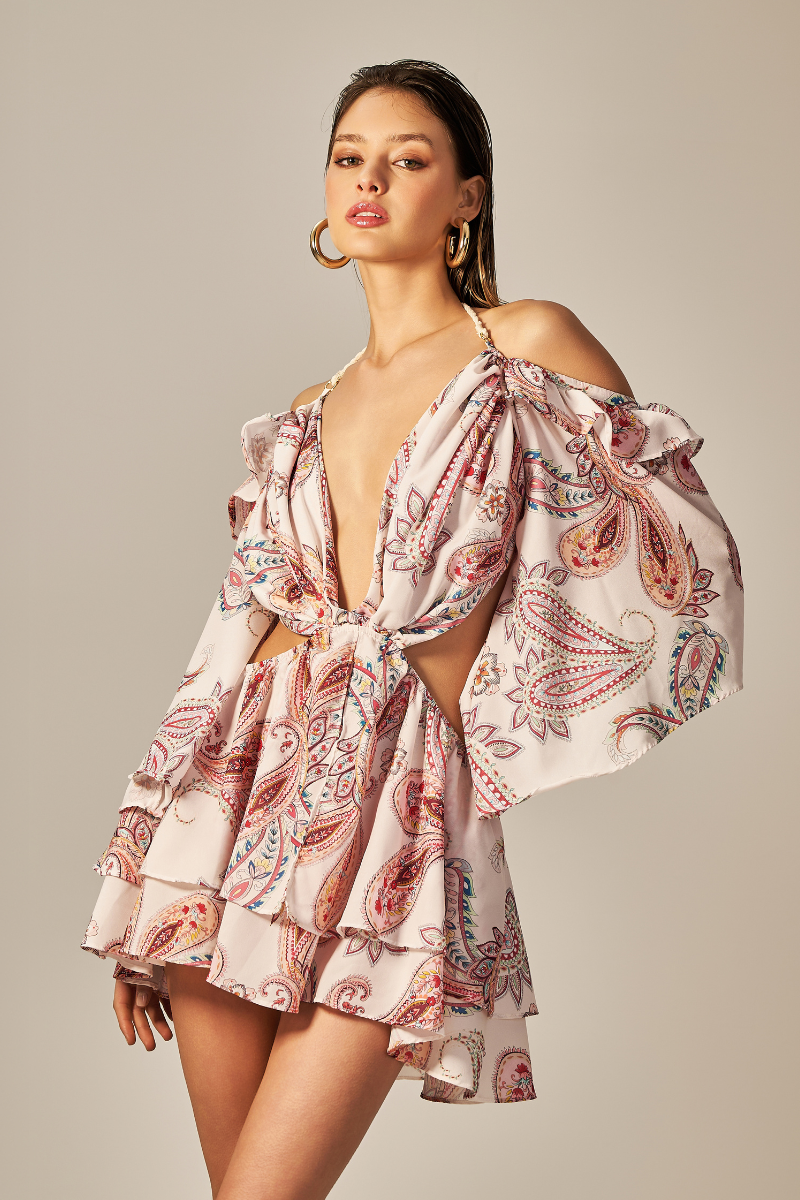 Vestido Alex Estampa Paisley Rosa - Empress Brasil Nacional