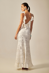 Vestido Martha Textura Jaquard Off White - Empress Brasil Nacional
