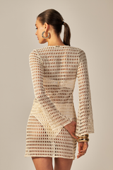 Vestido Sixty Curto Rede Bege - Empress Brasil Nacional