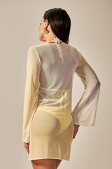 Vestido Sixty Curto Estampa Degradê Amarelo - Empress Brasil Nacional