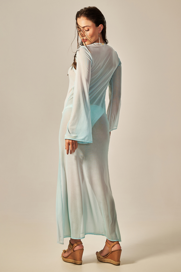 Vestido Sixty Longo Estampa Degradê Verde - Empress Brasil Nacional