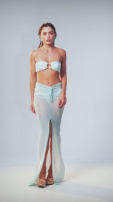 Saia Tule Estampa Degradê Verde