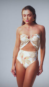 Body Scarf Estampa Paisley Amarelo