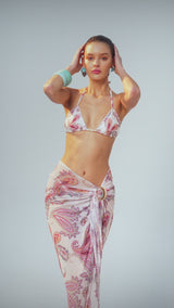 Canga Buzios Estampa Paisley Rosa