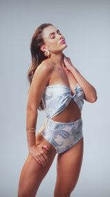 Body Scarf Estampa Paisley Azul