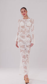 Vestido Azely Long Renda Off White