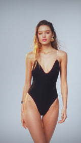 Body Lily Textura Jaquard Preto