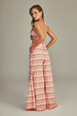 Pantalona Lydia Estampa Chevron Rosa - Empress Brasil Nacional