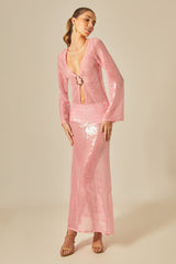 Vestido Sixty Long Paete Pink - Empress Brasil Nacional