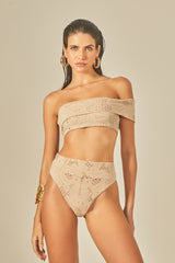 Biquini off Shoulder Textura Nude - Empress Brasil Nacional