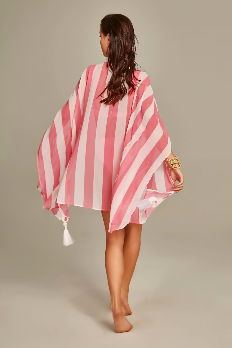 Kimono Malaga Estampa Listras Pink - Empress Brasil Nacional