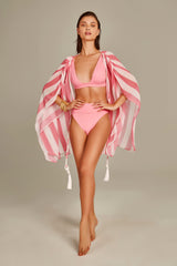 Kimono Malaga Estampa Listras Pink - Empress Brasil Nacional