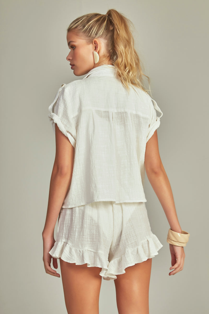 Shorts Ruffle Off white - Empress Brasil Nacional